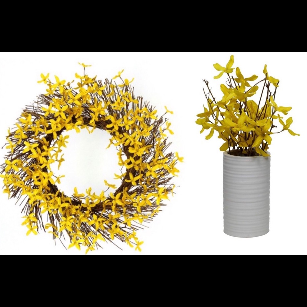 Target yellow floral wreath and floral vase set